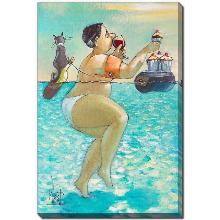 Cupcakes And Wine Printed 16x20 Canvas Wall Art for wholesale by Streamline Art