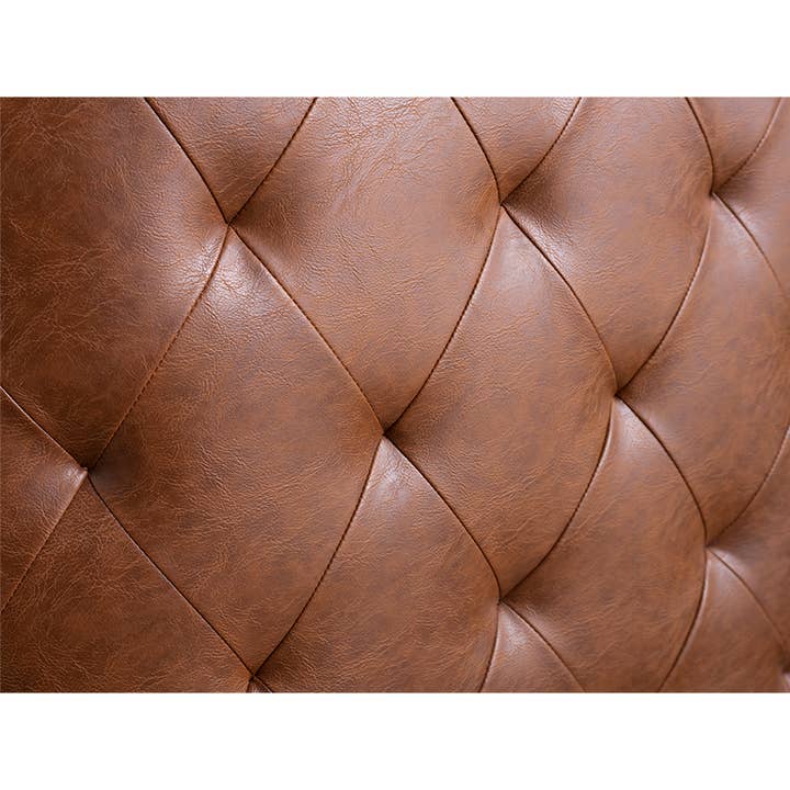 Olliix - Wholesale Chair - Faux Leather Low-Back Barrel Swivel Chair, Brown *