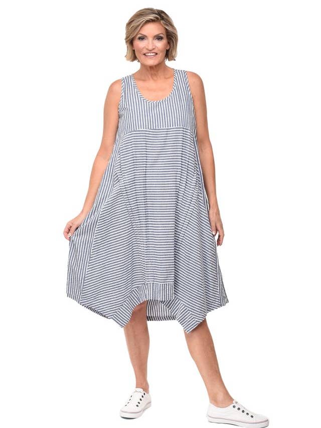 CV1069 Lennon Dress in Marina White* for wholesale by Tulip Clothing