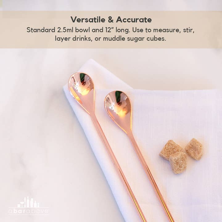 A Bar Above - Wholesale Bar Tool - Bar Spoons (Spiral Handle, Set of 2) Black, Standard Length3