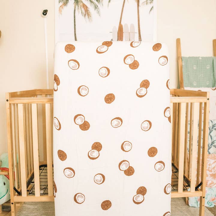 Kahakai Kids Collection - Wholesale Cot/Crib Sheets - Coconut Crib Sheet