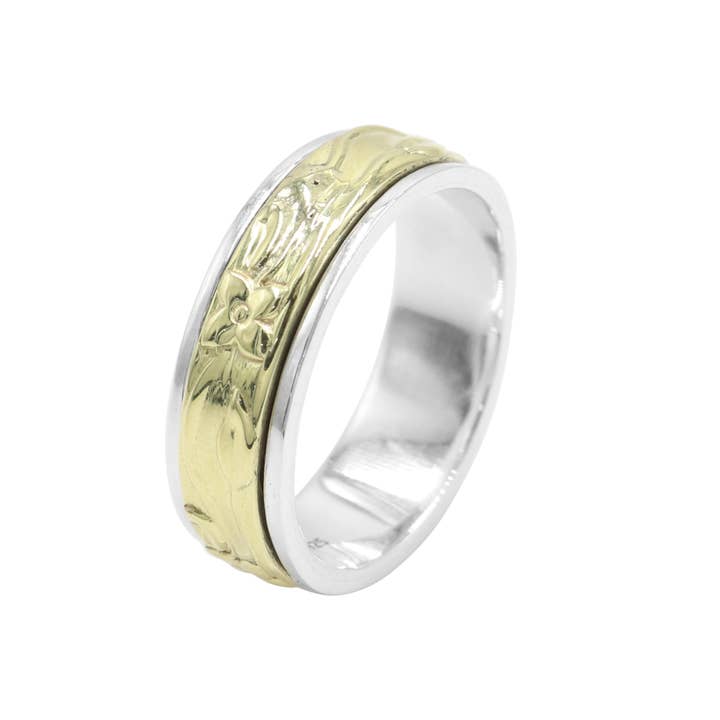 Brass Spinner Ring 925 Sterling Silver Stress Relief Jewelry for wholesale by Jay Jools