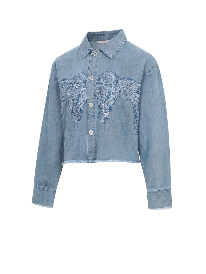 RIVIR – Großhandel Jeansjacke – Damen – Paillettenbesetzte Jeansjacke1