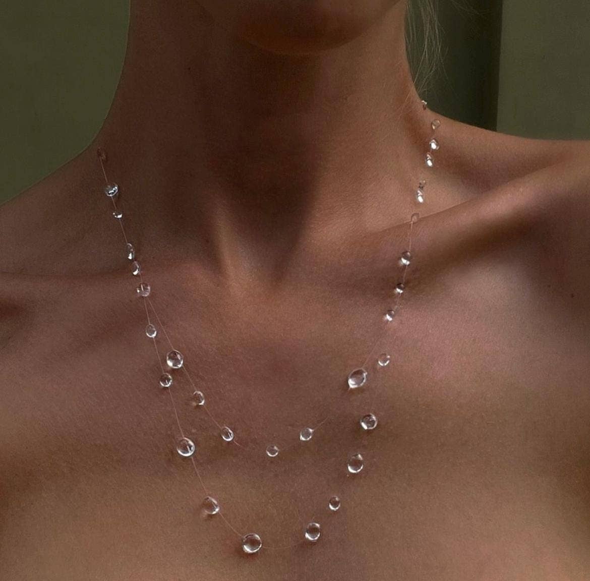 it.is.dew. – Großhandel Perlenkette – Handgefertigte Tau-Halskette "Wasserfall-Halskette"