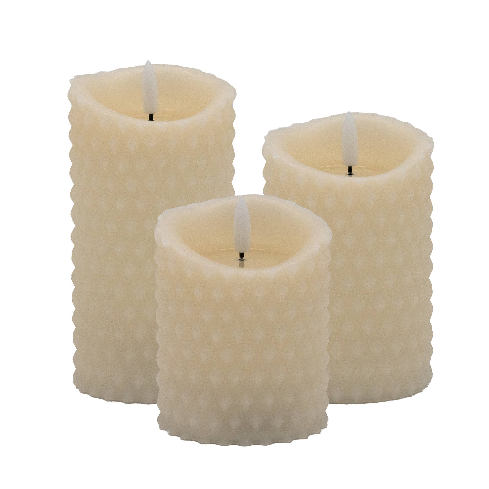 LumaBase - Vente Bougie sans flamme - Bougies texturées à piles, lot de 32