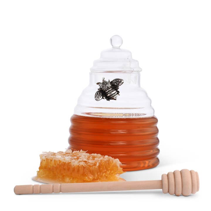 Arthur Court - Wholesale Honey pot - Silver Bee Honey Jar / Pot with Dipper