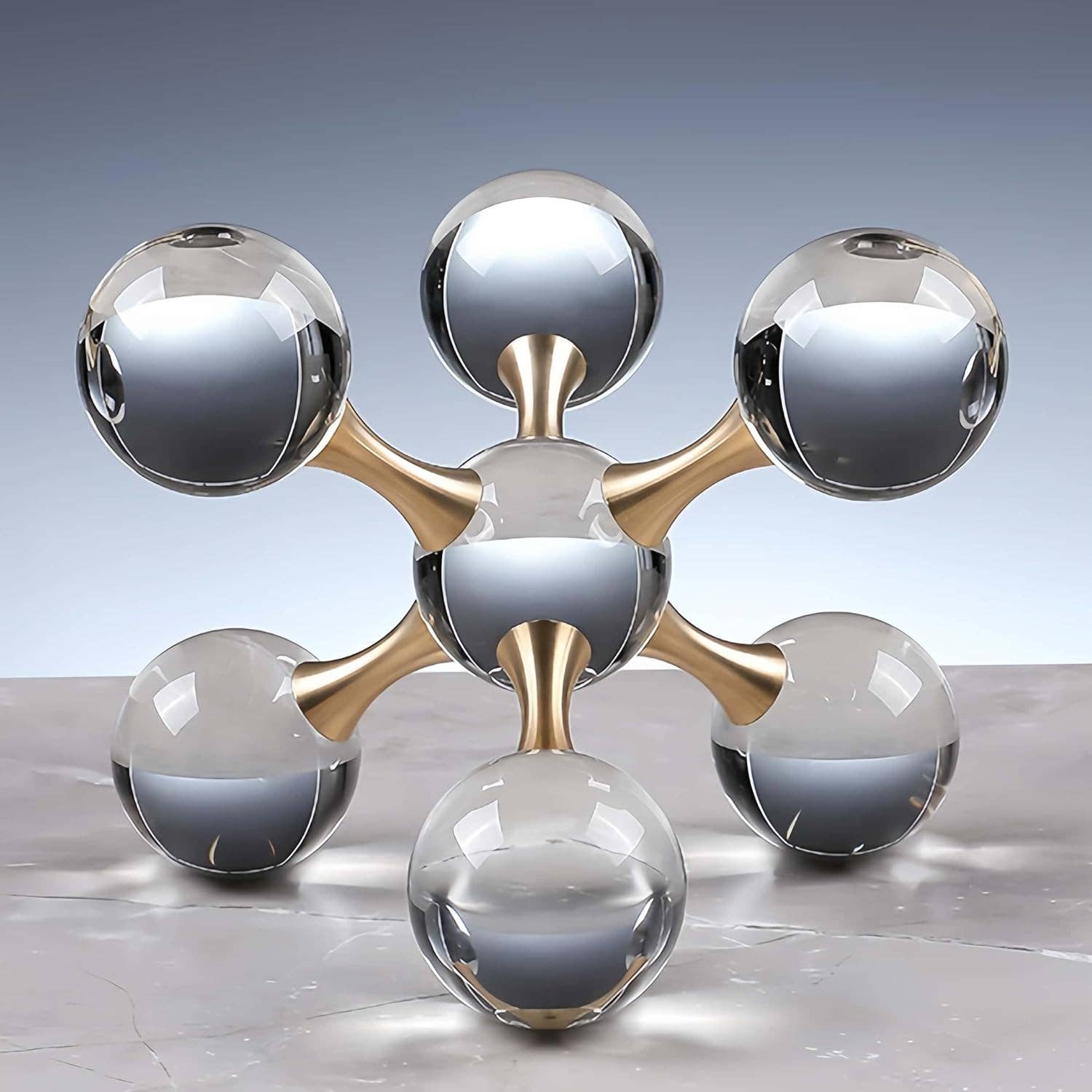 VIGOR - Wholesale Decorative Tabletop Object - Golden Crystal Ball Home Decor for Modern Western House9