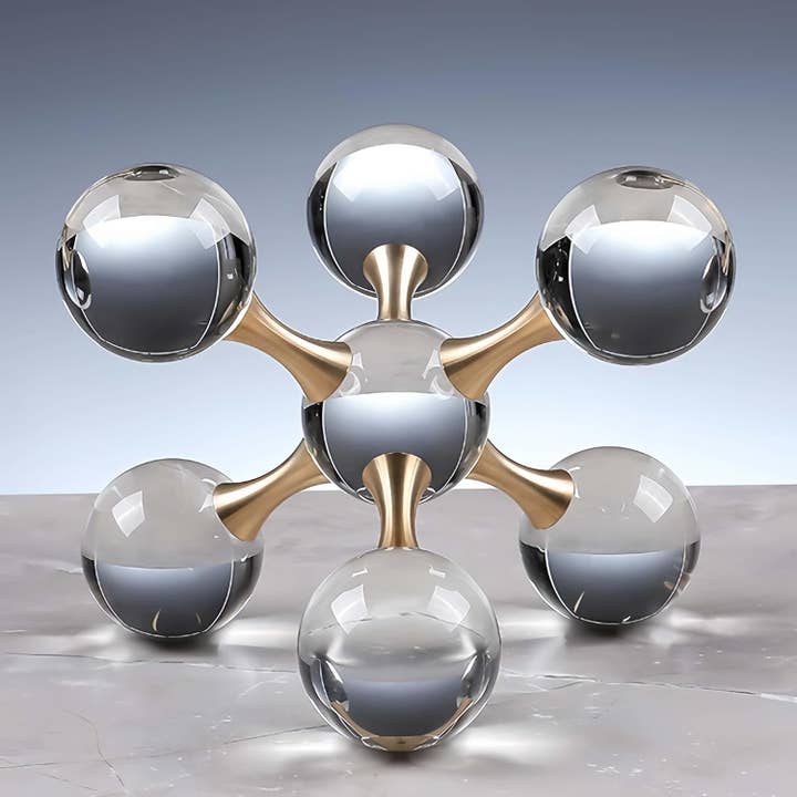 VIGOR - Wholesale Decorative Tabletop Object - Golden Crystal Ball Home Decor for Modern Western House9