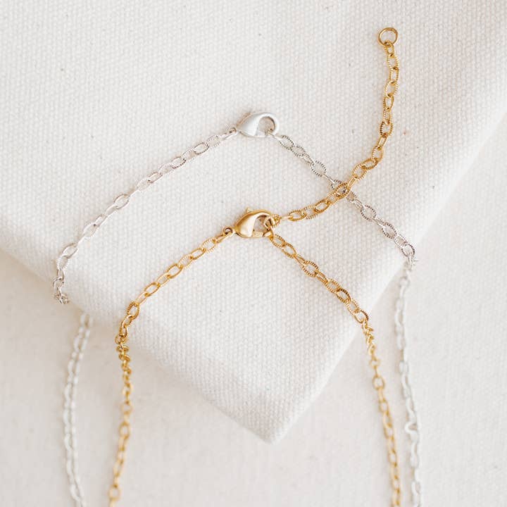 Bel Kai - Wholesale Link & Chain Necklace - Fine Textured Chain (Adjustable) Gold or Silver