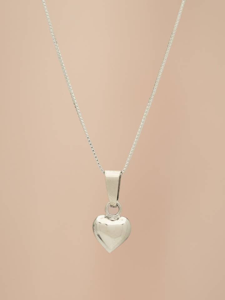 Sterling Silver Bold Heart Pendant Necklace for wholesale by Standout Boutique