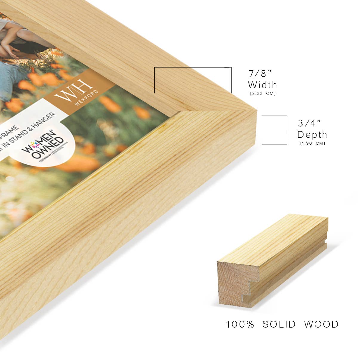 Wexford Home - Wholesale Picture Frame - Photo Frame, Real Wood with Wood Grain, Natural Wood25