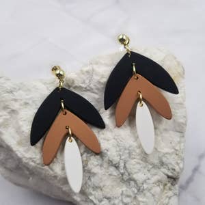 Pastel polymer clay XL earrings - Perles & Co