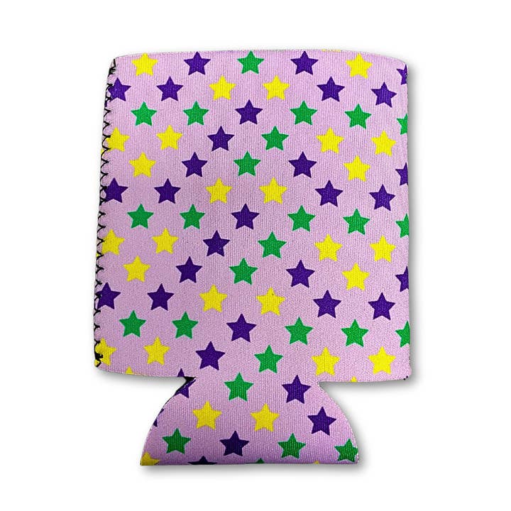 Purple, Green and Yellow Stars Coozie (Each) for wholesale by Plush Appeal LLC