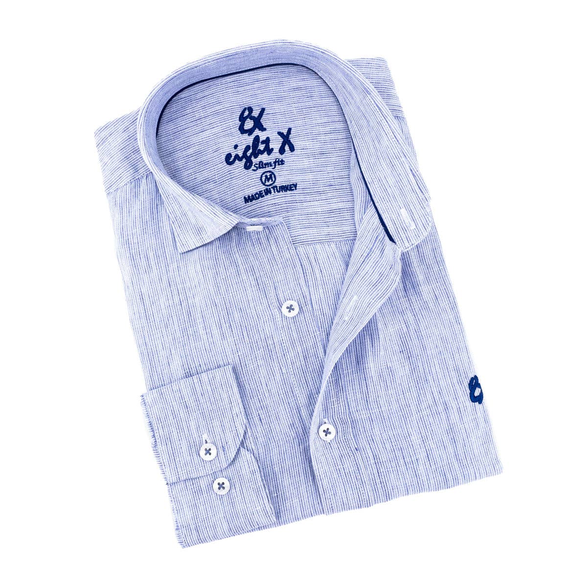 The Boardwalk Linen Button Down Shirt - Ocean Blue for wholesale on Faire1