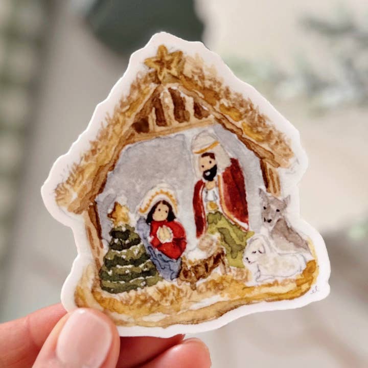 nativity ornament sticker for wholesale by emily lex studio