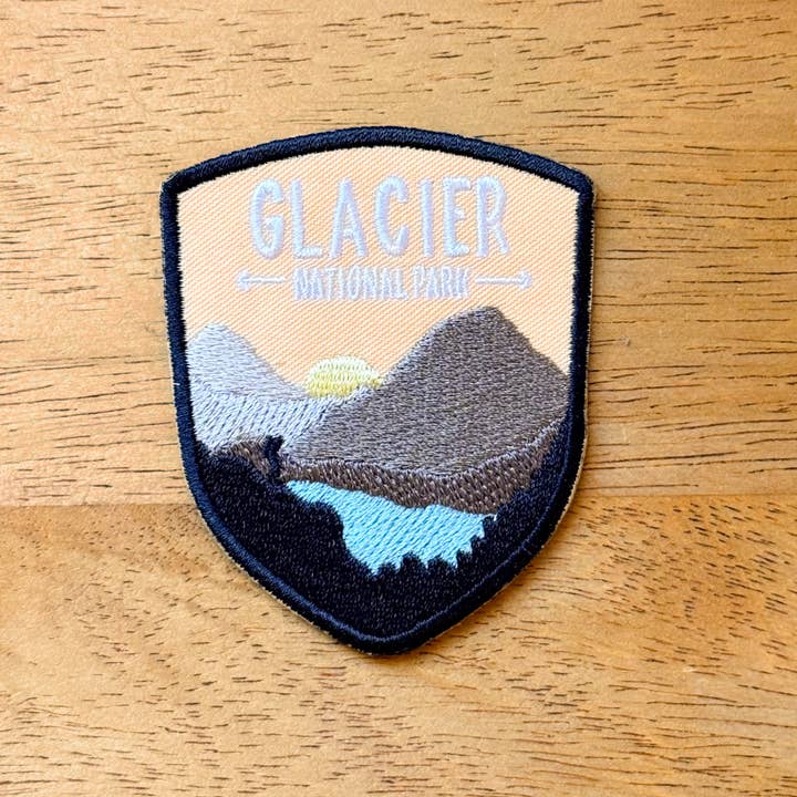 Glacier National Park Iron On Patch for wholesale by Colleen Goldhorn Creative Co