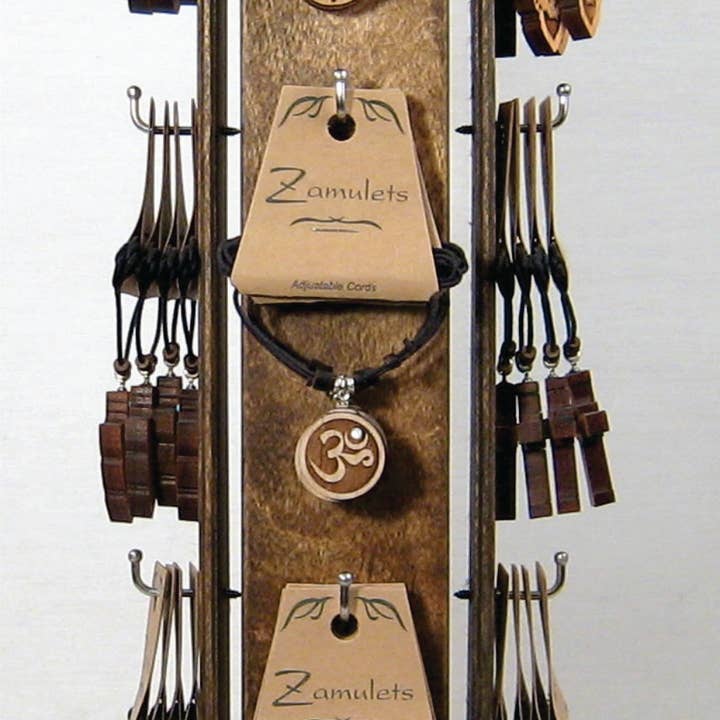 Zamulet Display - 12 Peg DISPLAY ONLY for wholesale by Woodcutts Inc.