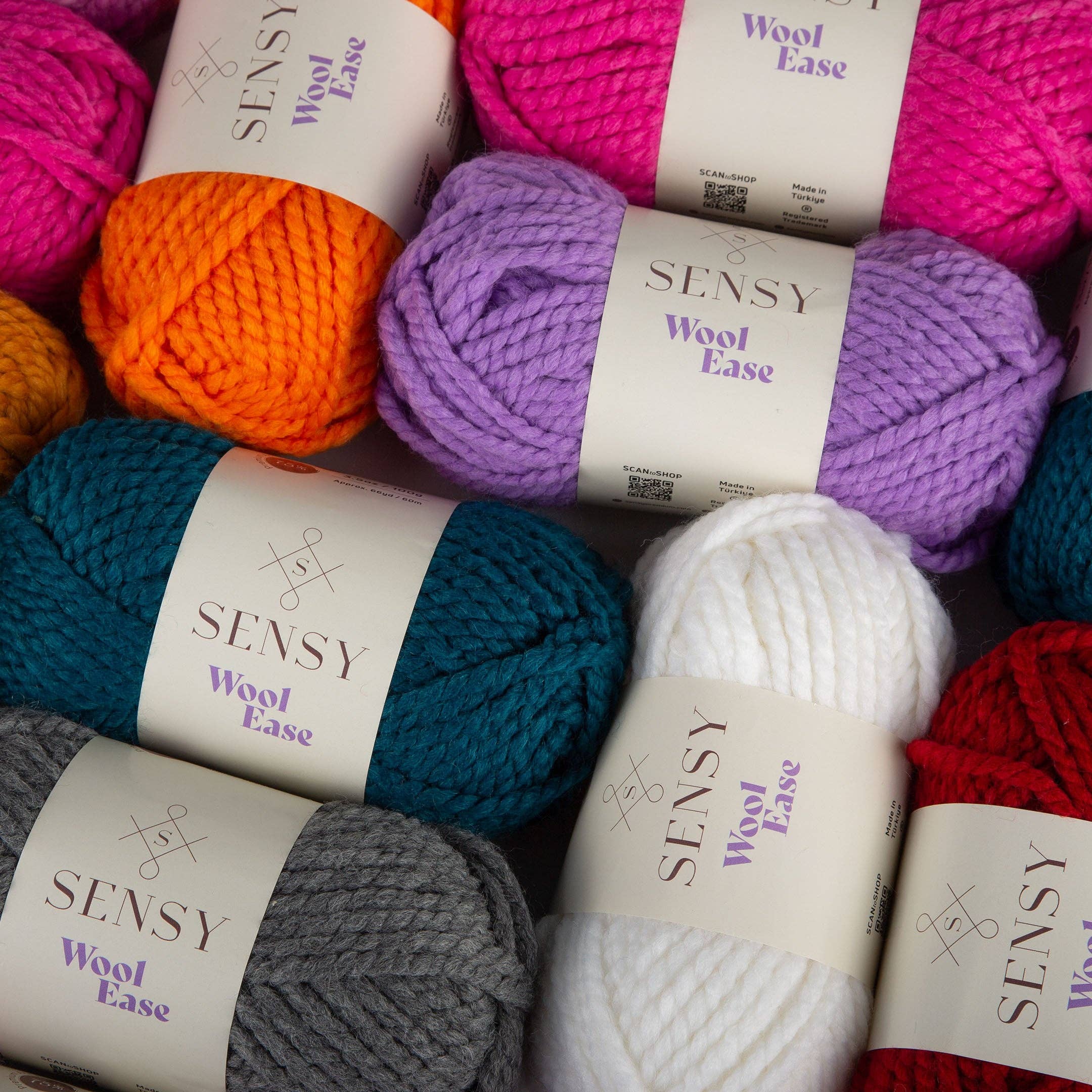 Sensy - Wholesale Yarn - Sensy Wool Ease Yarn, 3.5 oz, 66 Yards, Gauge 6 Super Bulky18