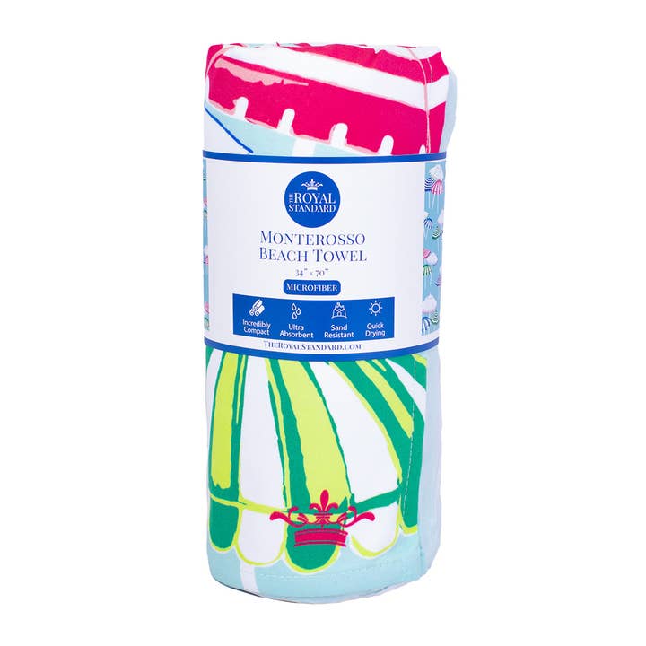 The Royal Standard - Wholesale Beach towel - Monterosso Beach Towel Capri/Hot Pink/Sapphire 34x701
