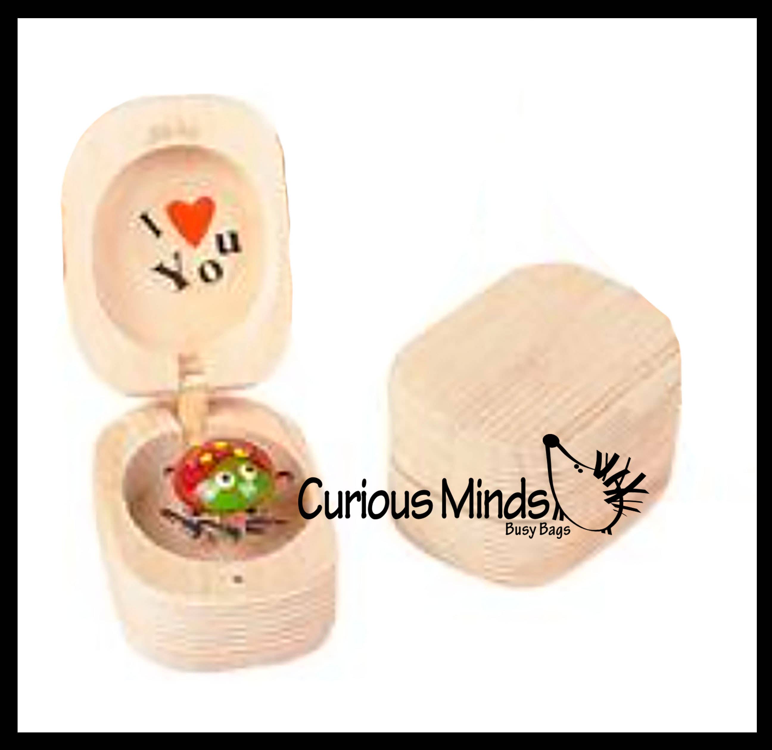 Curious Minds Toys – wholesale Gag gift/novelty gift – 1 Love bug in Box Novelty Gift -Bugs Legs Wiggle Wood Hinge7