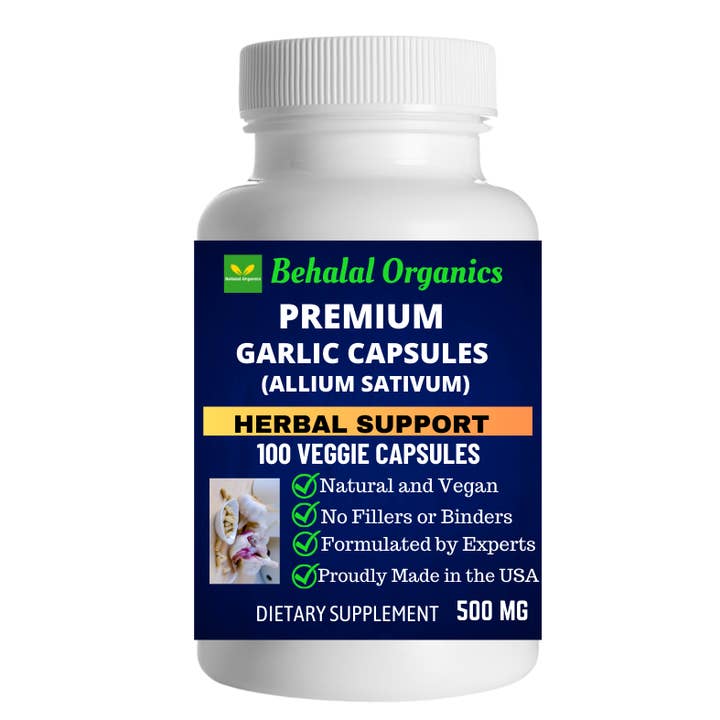 Garlic Capsule Premium Allium sativum for Herbal Support for wholesale by Behalal Organics