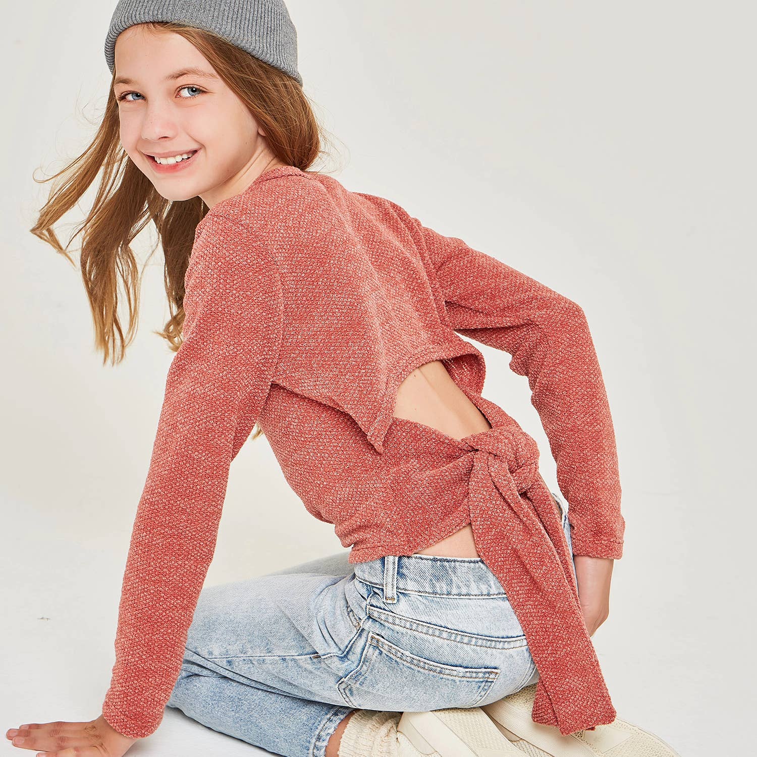 Good Girl - Vendita all'ingrosso Maglione tricot - Bambini - Maglione lavorato a maglia grossa con laccetti aperti sul retro7