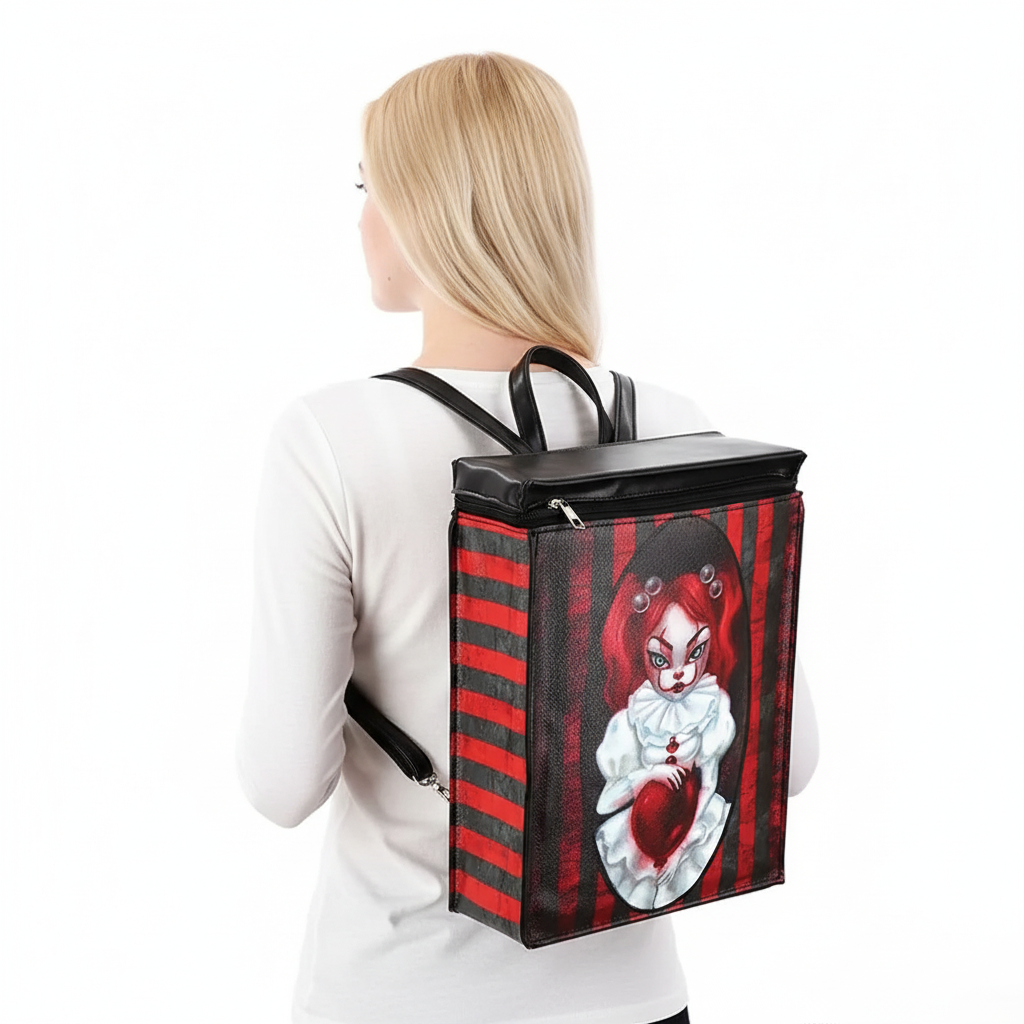 COMECO INC - Wholesale Backpack - Women's - Smiley Clown Girl Rectangle Mini Backpack4