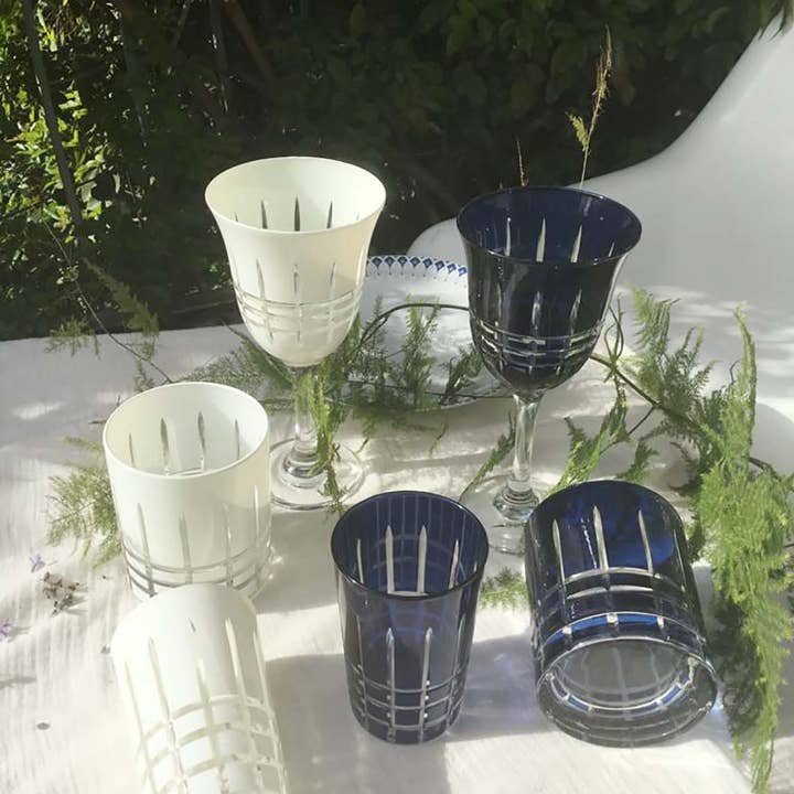 Scents and Feel - Wholesale Cocktail/Liquor Glass - Set of 6 Tea Glasses Carved Stripes " Milan"7