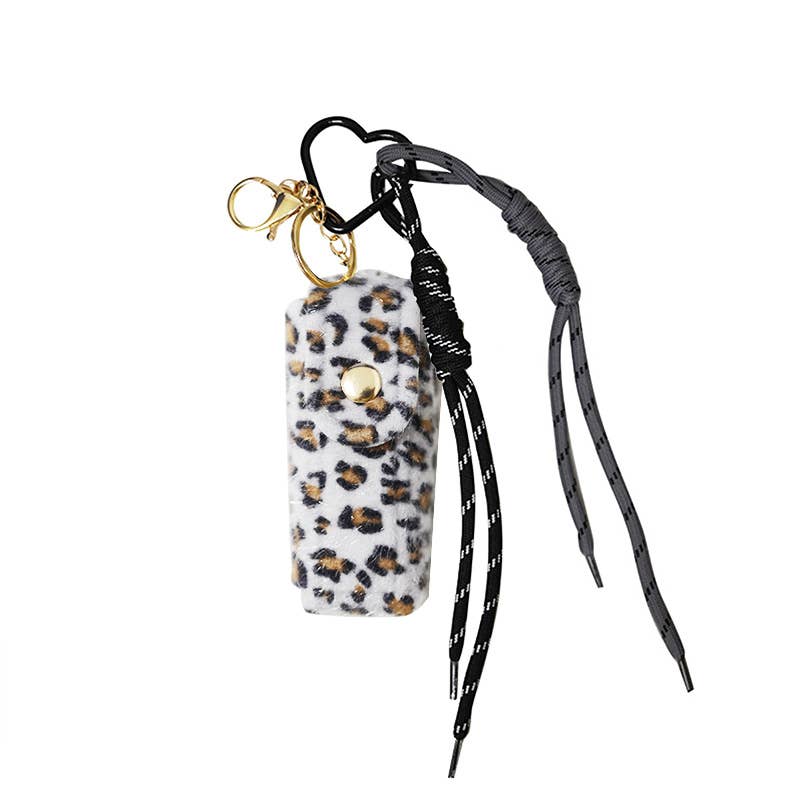 AMORINO SRL - Wholesale Keychain - Women's - LEOPARD PRINT FABRIC BAG CHARM KEYCHAIN0