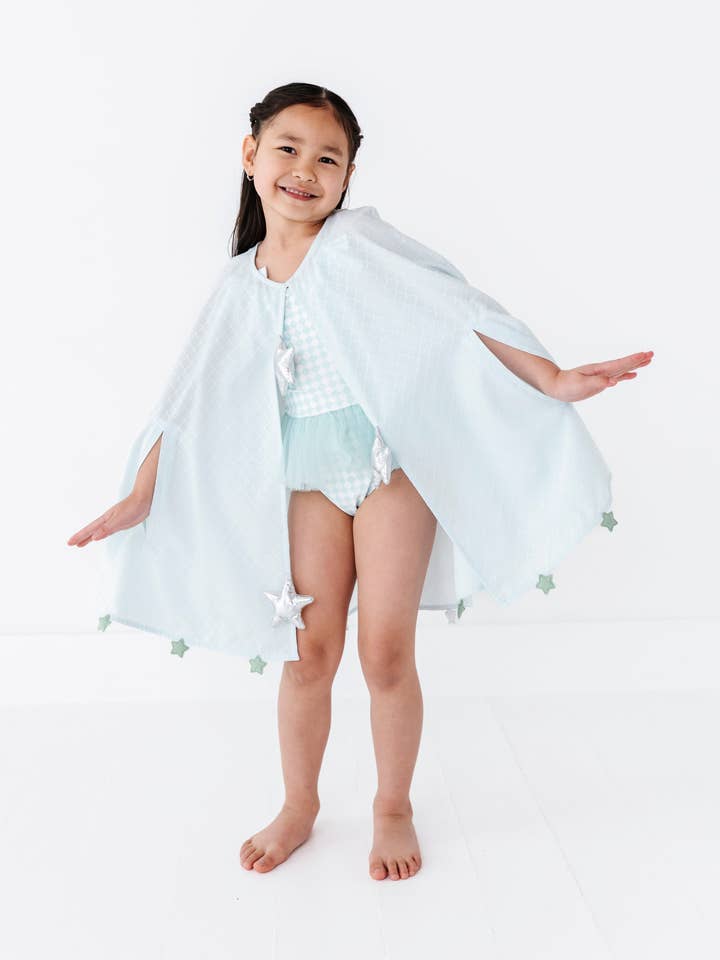 Poncho de praia verde-menta estilo sereia por atacado de Fancy Shmancy Baby