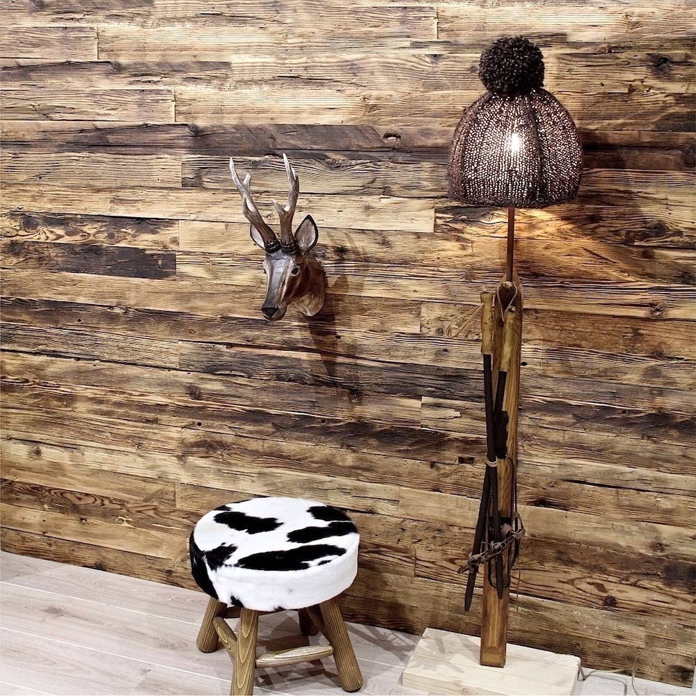 LES SCULPTEURS DU LAC - Wholesale Accent/Desk Lamp - Simple floor lamp with wooden skis6