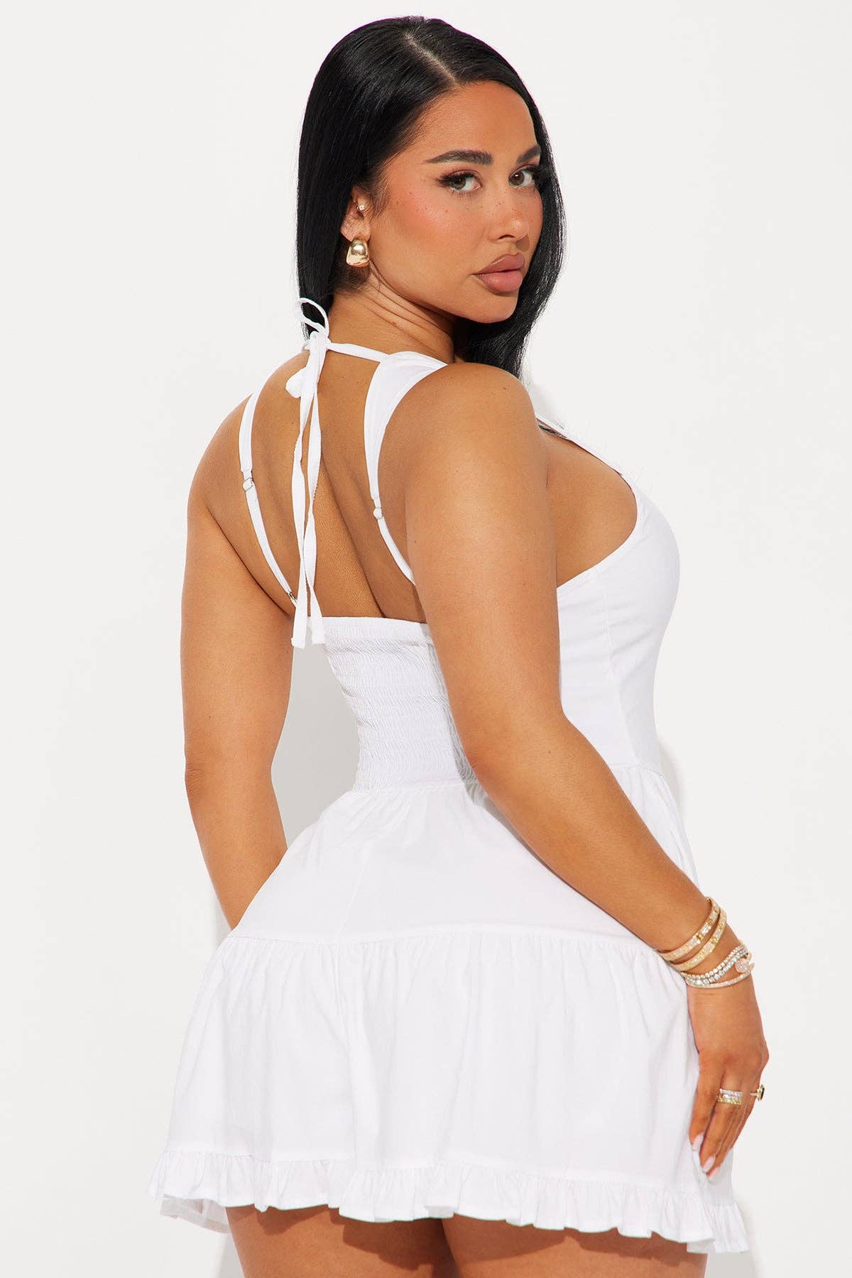 5besties inc – Engroshandel Romper - Dame – SMOKKET ROMPER MED LAGDEDE FLÆSER BAGTIL5