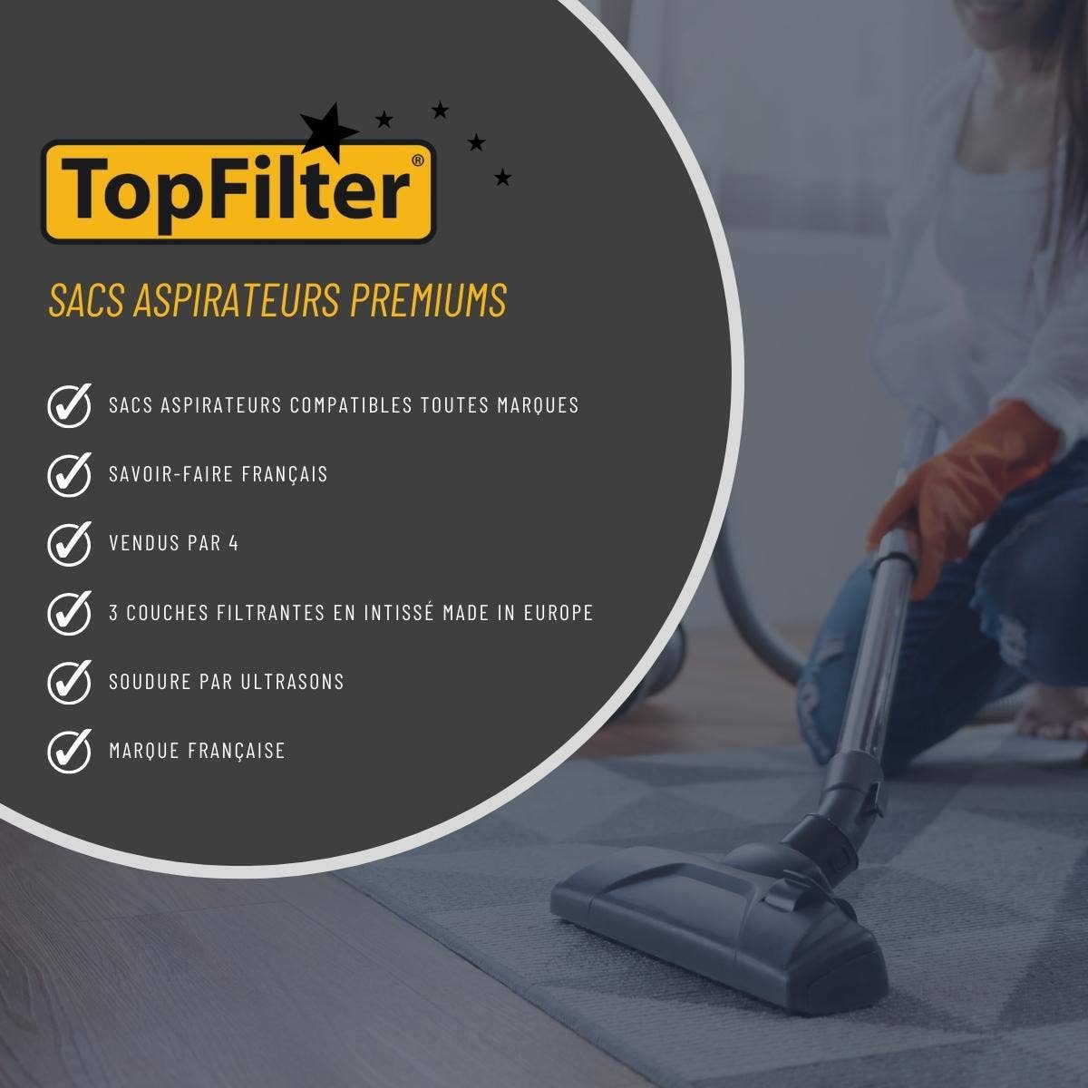 Zenker - Wholesale Vacuum Cleaner - Set of 4 Miele and Hoover TopFilter Premium vacuum bags7