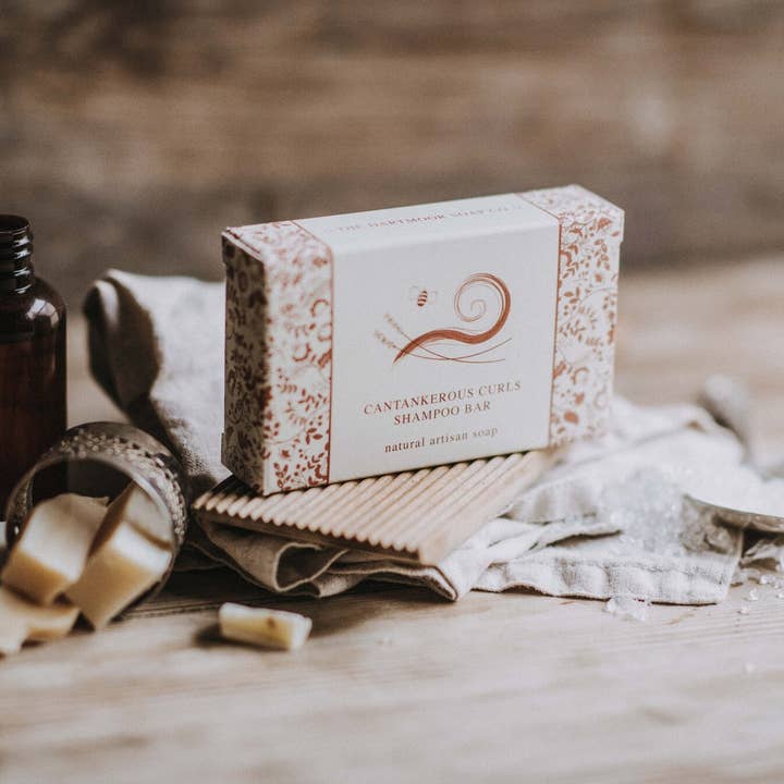 Cantankerous Curls Shampoo Bar for wholesale by The Dartmoor Soap Company