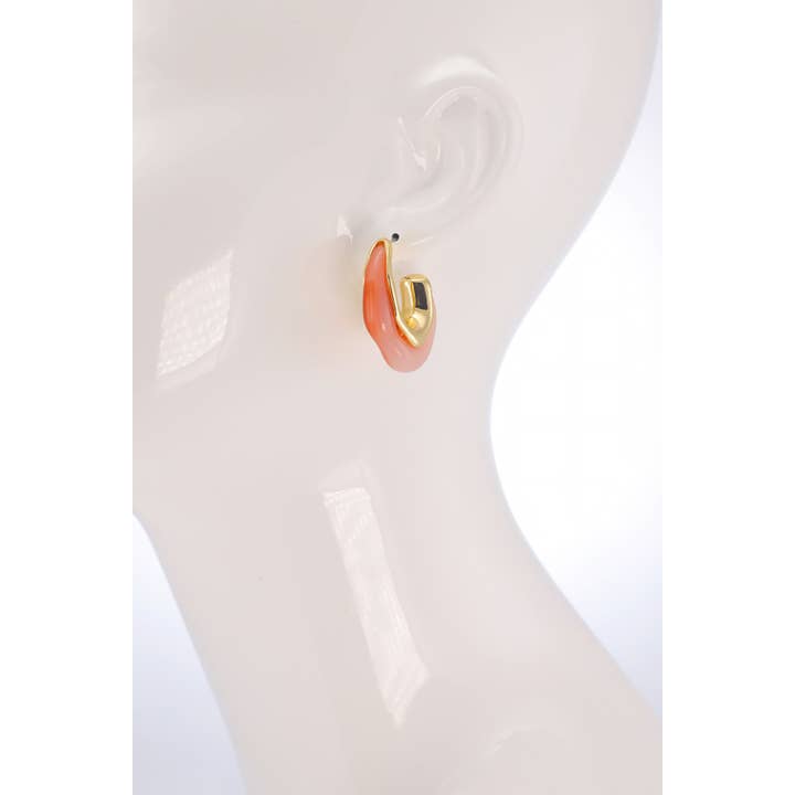 LYSERØD (GDPNK) Økologisk formede Hoops med perlefinish for engroshandel på Faire1