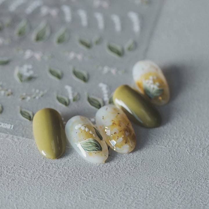 Hello Claws | Green Flower Nail Deco Sticker for wholesale by LULUFUNSTUDIO