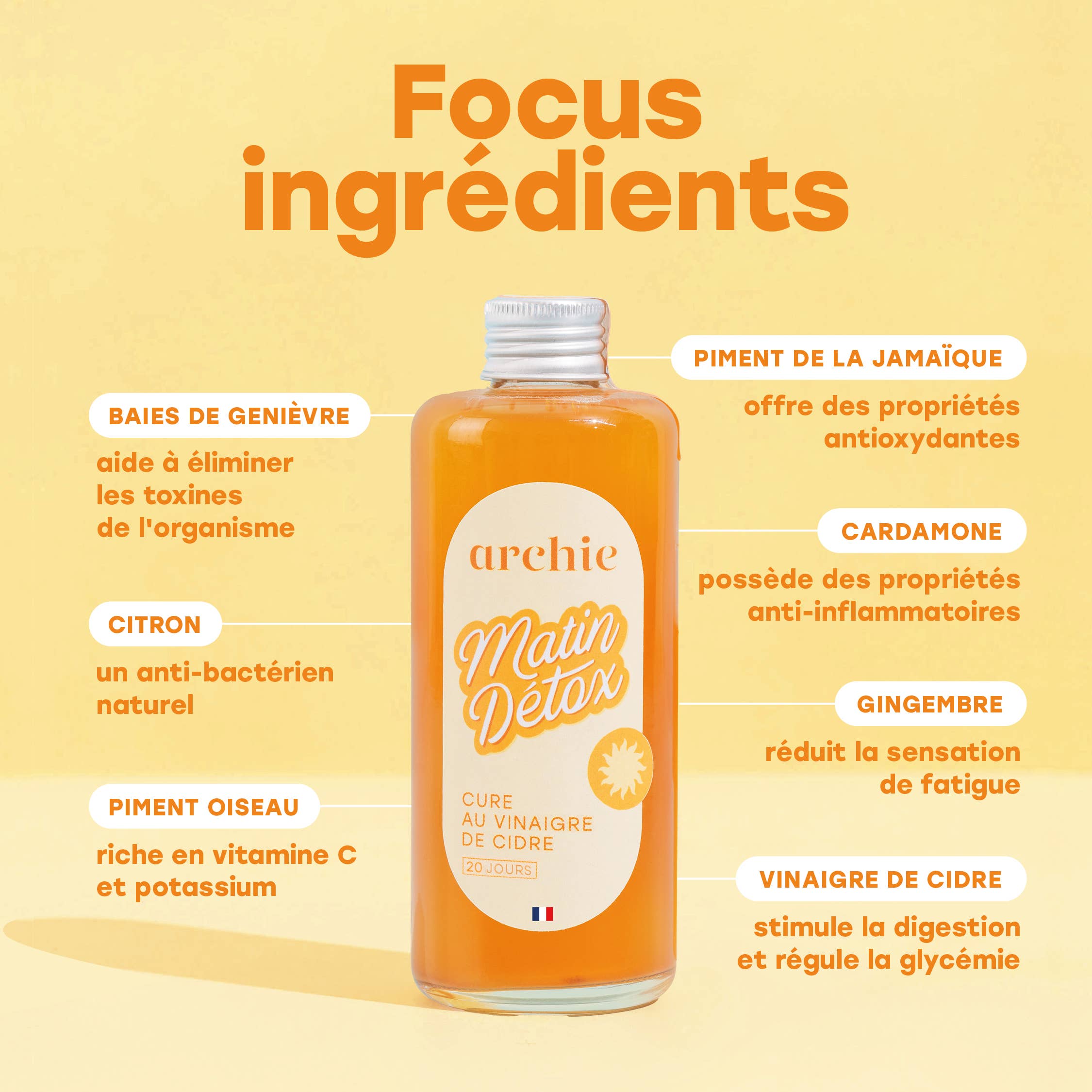 archie - Wholesale Oral Supplement/Vitamin - Cure Matin Detox 200ML - Vinaigre de Cidre & épices - Archie2
