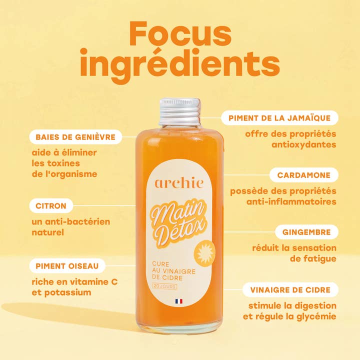 archie - Wholesale Oral Supplement/Vitamin - Cure Matin Detox 200ML - Vinaigre de Cidre & épices - Archie2