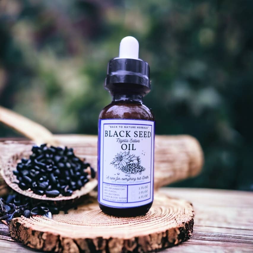 Back2Nature Herbals - Vente Teinture - Huile de graine noire 1 oz.