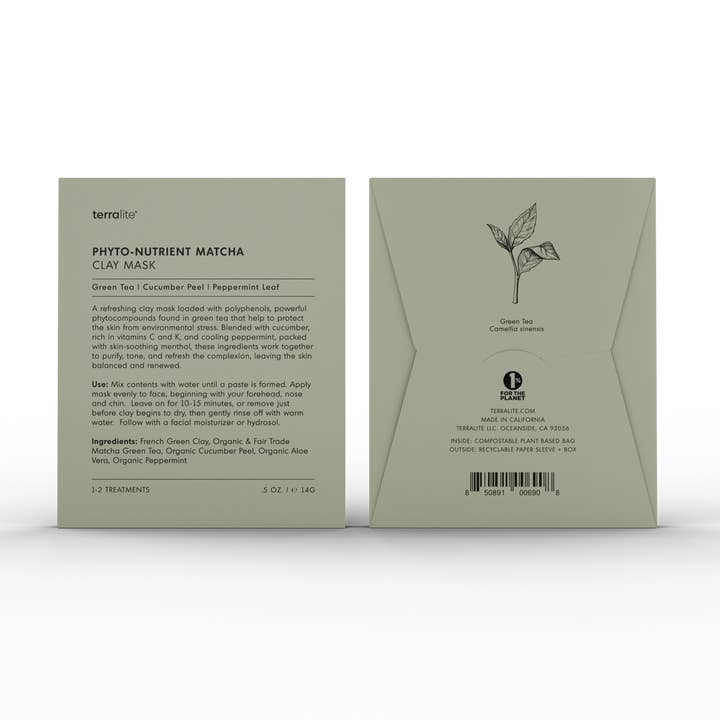 Terralite - Wholesale Skincare Face Mask - Phyto-Nutrient Matcha Clay Mask (Single Treatment)0