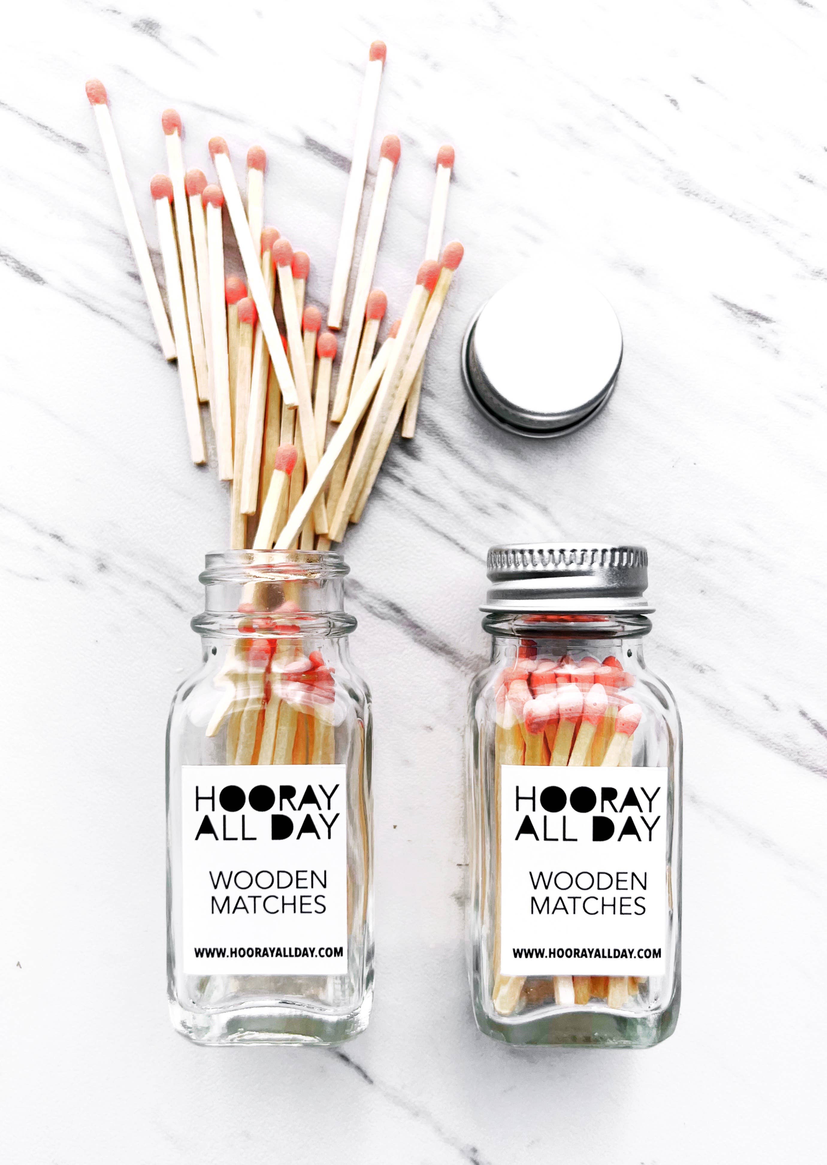 Hooray All Day - Wholesale Matches - Colorful Wooden Matches In Little Glass Bottle - New Colors!3