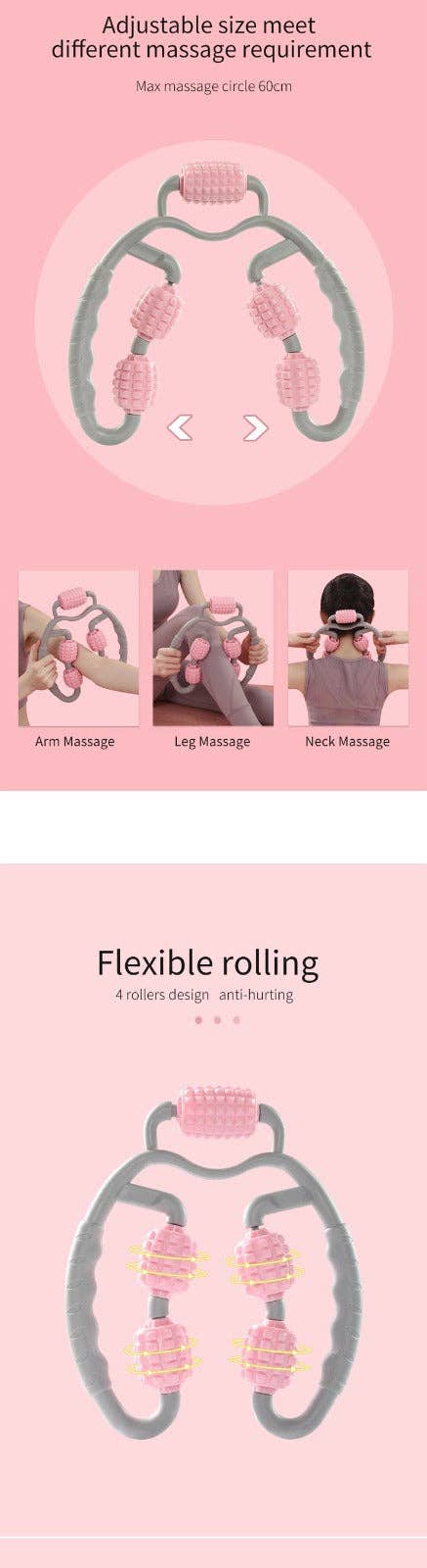 VIGOR – Engroshandel Massageapparat til kroppen – Muscle Relax yoga manuel massager rullehjul ben hals hånd6