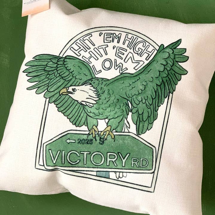 Meadowbrook Lane - Wholesale Throw Pillow Cover - Philly Hit em High Eagle Pillow Case3