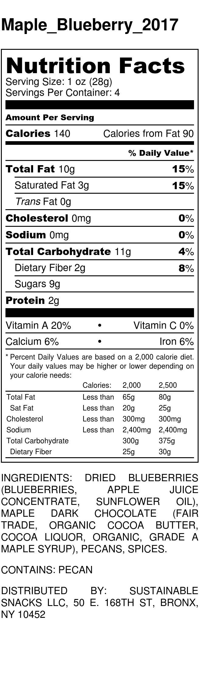 Sustainable Snacks - Wholesale Chocolate Covered Sweets - Blueberry + Pecans2