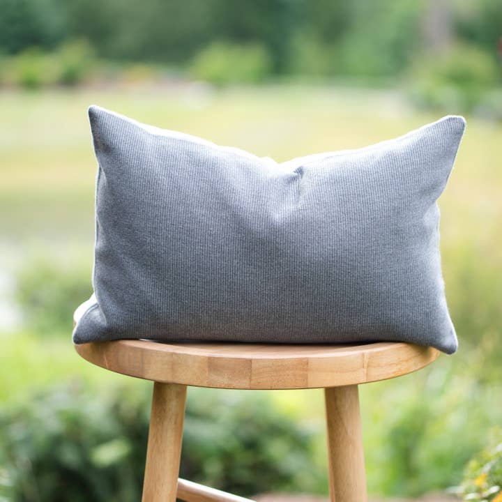 SLATE || Gray Subtly Striped Indoor/Outdoor Pillow Cover for wholesale by Linen & Ivory