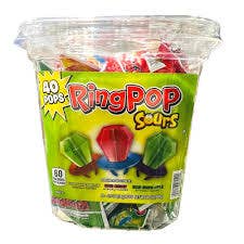 Long Island Candy Factory - Wholesale Lollipop - Ring Pop Sours 40 Count Tub 0.5 Ounce Each