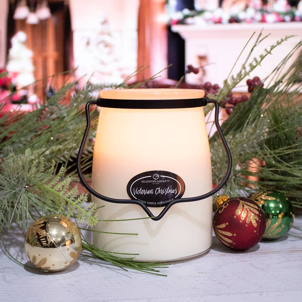 Milkhouse Candle Company - Wholesale Jar/Filled Candle - 22 oz Butter Jar Candle: Victorian Christmas1
