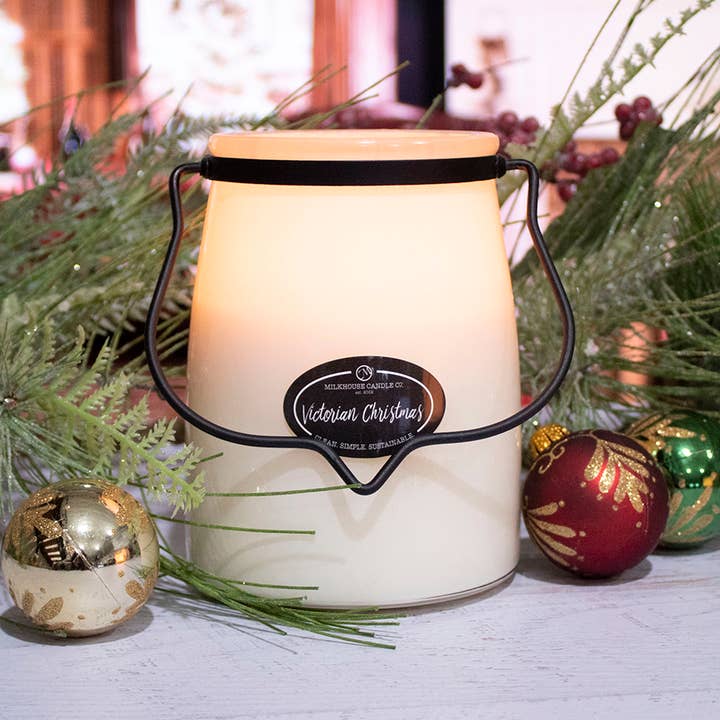 Milkhouse Candle Company - Wholesale Jar/Filled Candle - 22 oz Butter Jar Candle: Victorian Christmas1