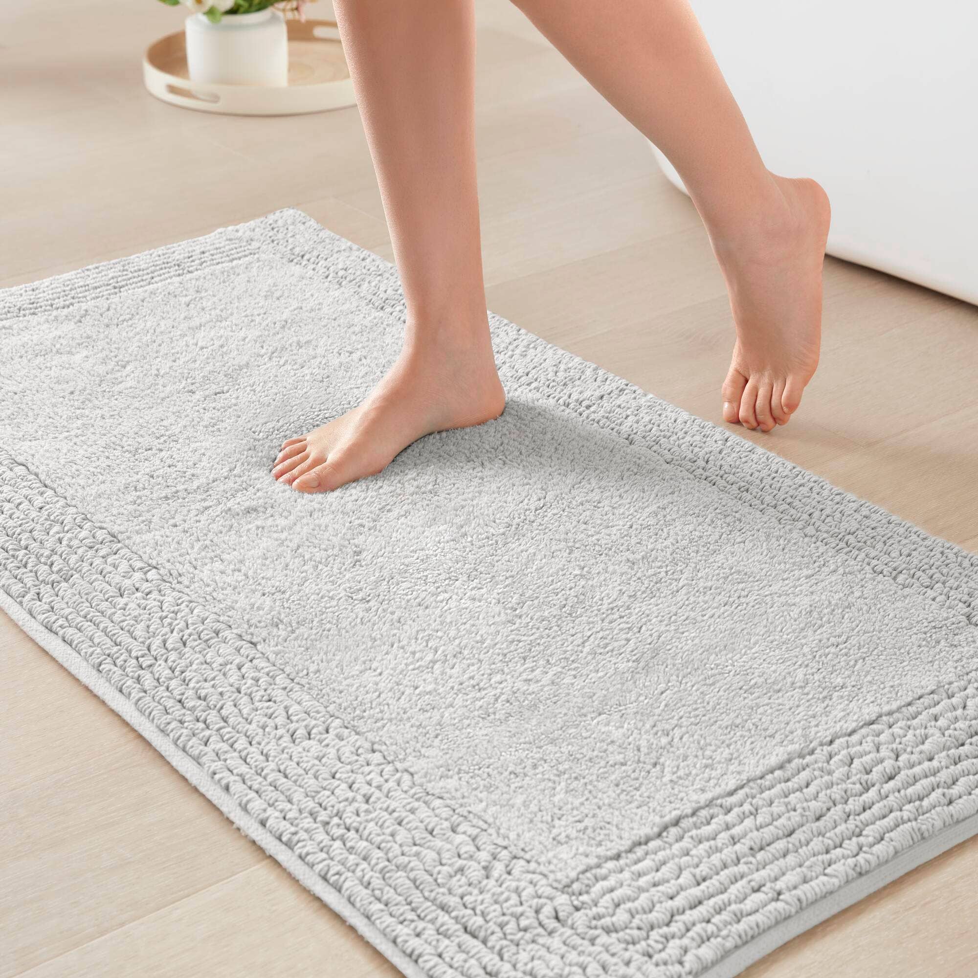 Olliix - Wholesale Bath Mat - Reversible Cotton Bath Rugs, Grey8