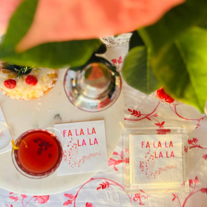 Sunshine Daisy LLC - Wholesale Disposable Napkin - Fa La La Cocktail Paper Napkins